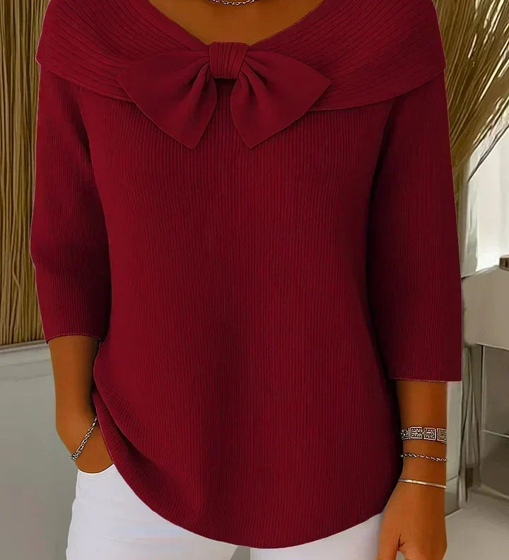Teresina | Maglione con Fiocco e Collo Rotondo