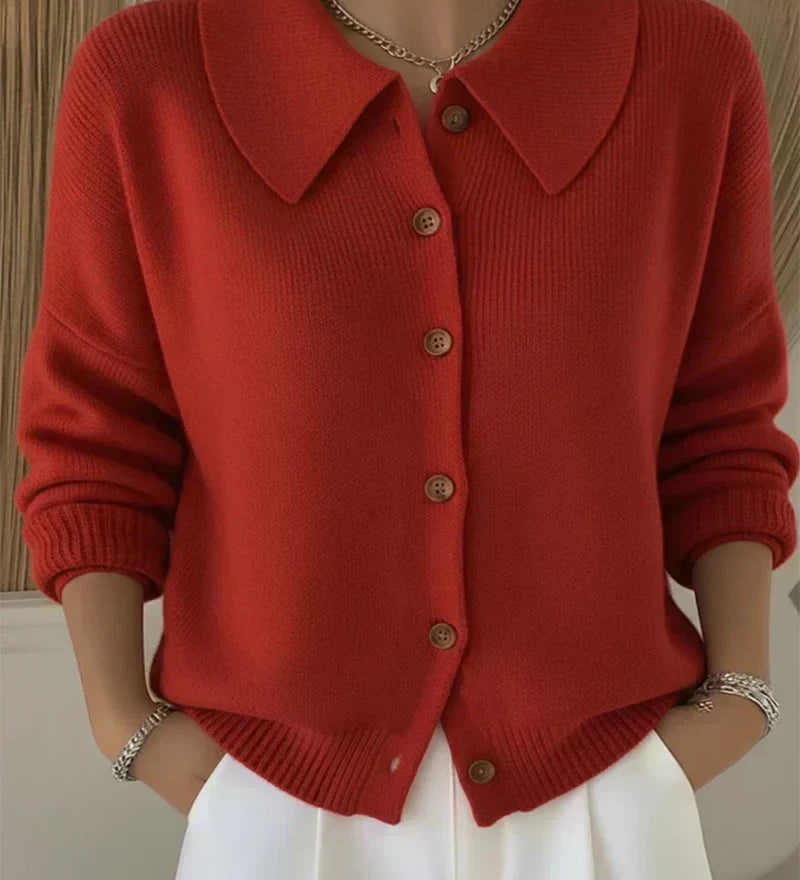 Velia | Cardigan con Collo a Camicia