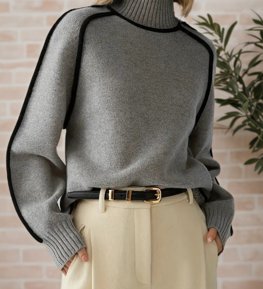 Donna | Elegante Maglione con Collo Alto