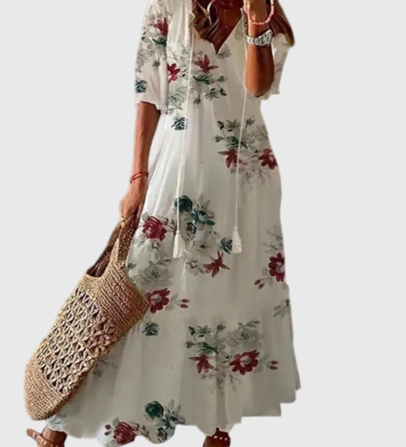 Amalia | Vintage Boho Maxi Abito Estivo