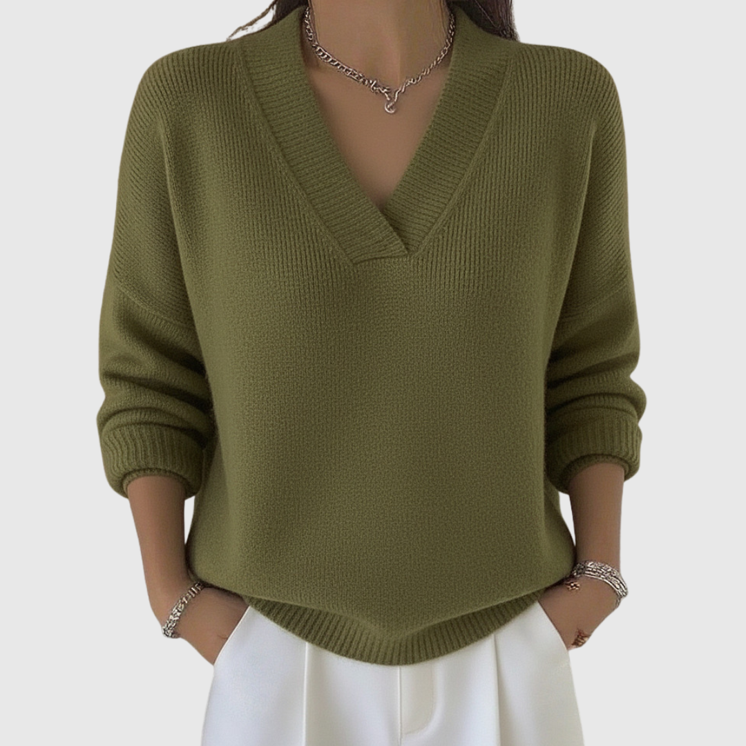 Faye | Maglione V-collo Morbido in Fit Relaxed
