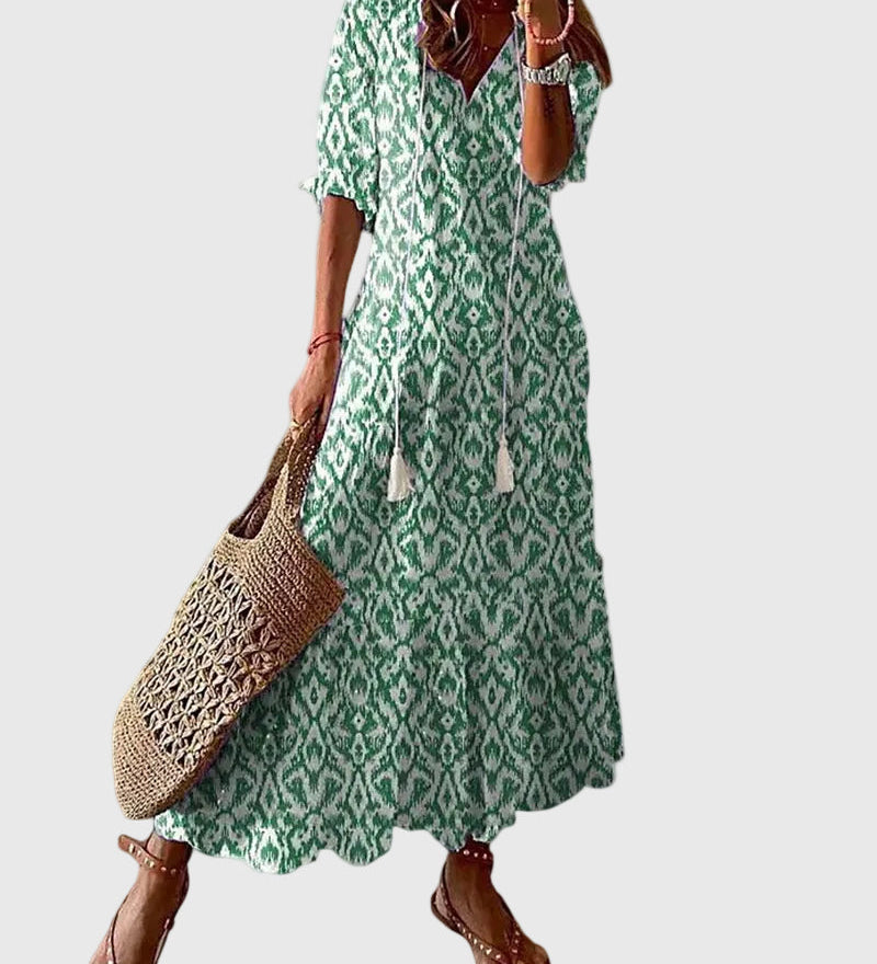 Amalia | Vintage Boho Maxi Abito Estivo