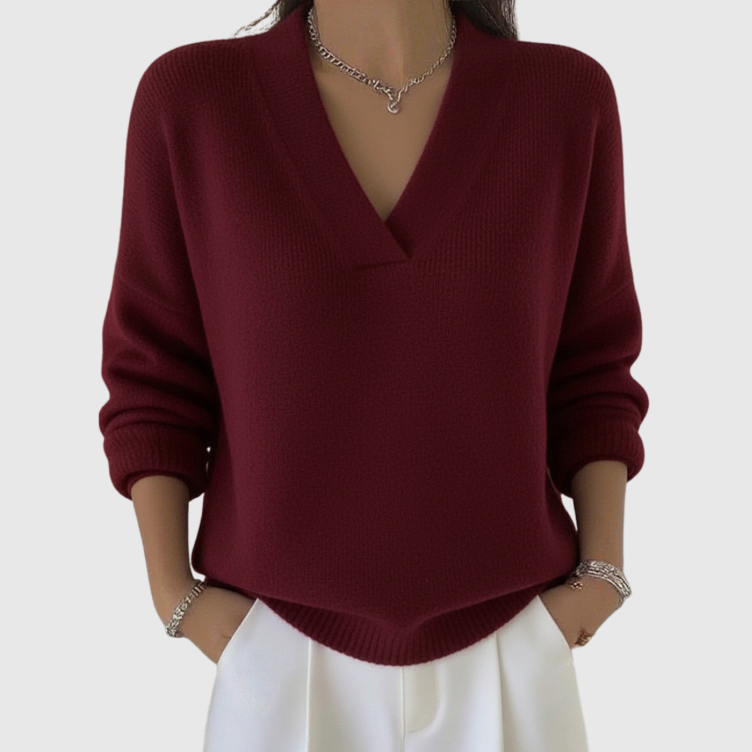 Faye | Maglione V-collo Morbido in Fit Relaxed