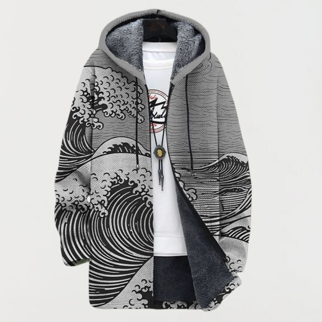 Keira - Cappotto con Stampa a Onde