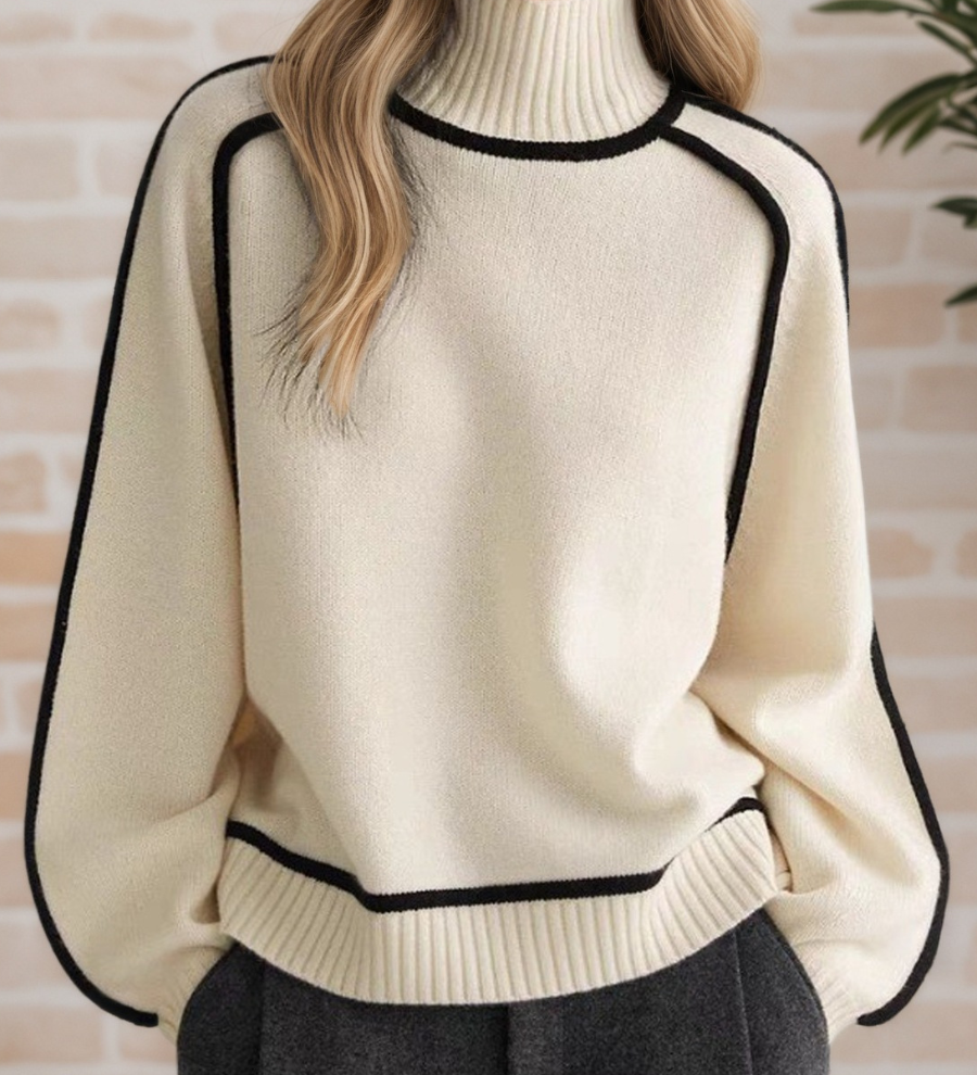 Donna | Elegante Maglione con Collo Alto