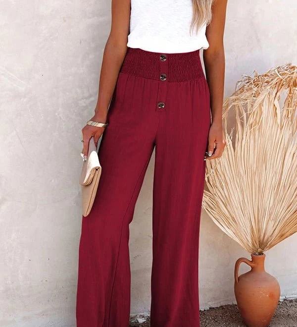 Riana - Pantaloni Relaxed a Vita Alta