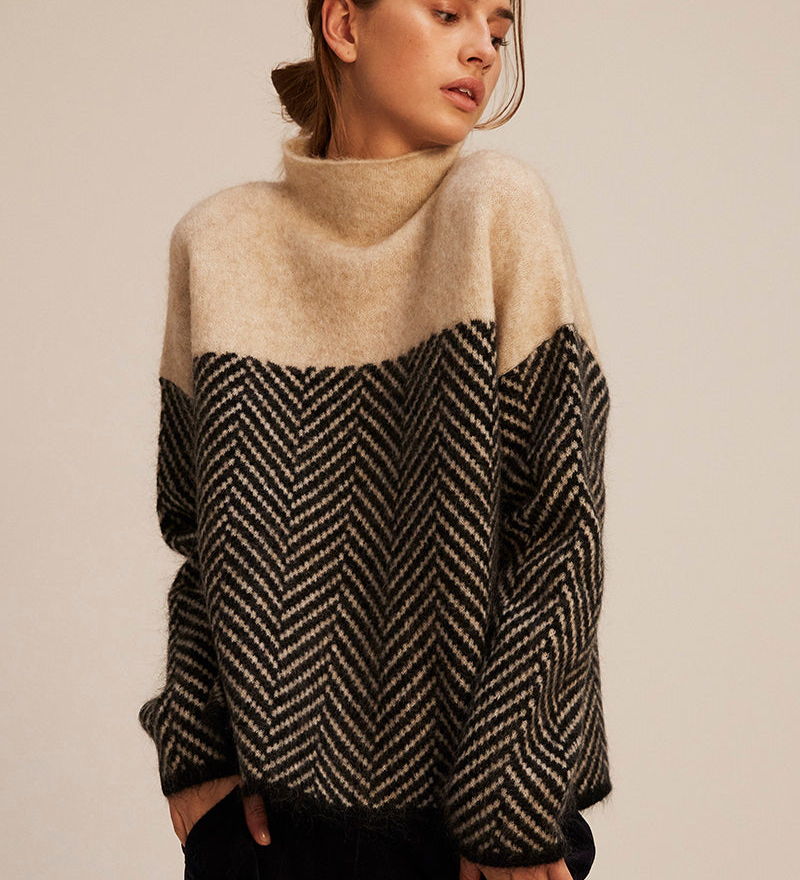 Norah | Maglione in Cotone con Collo Alto
