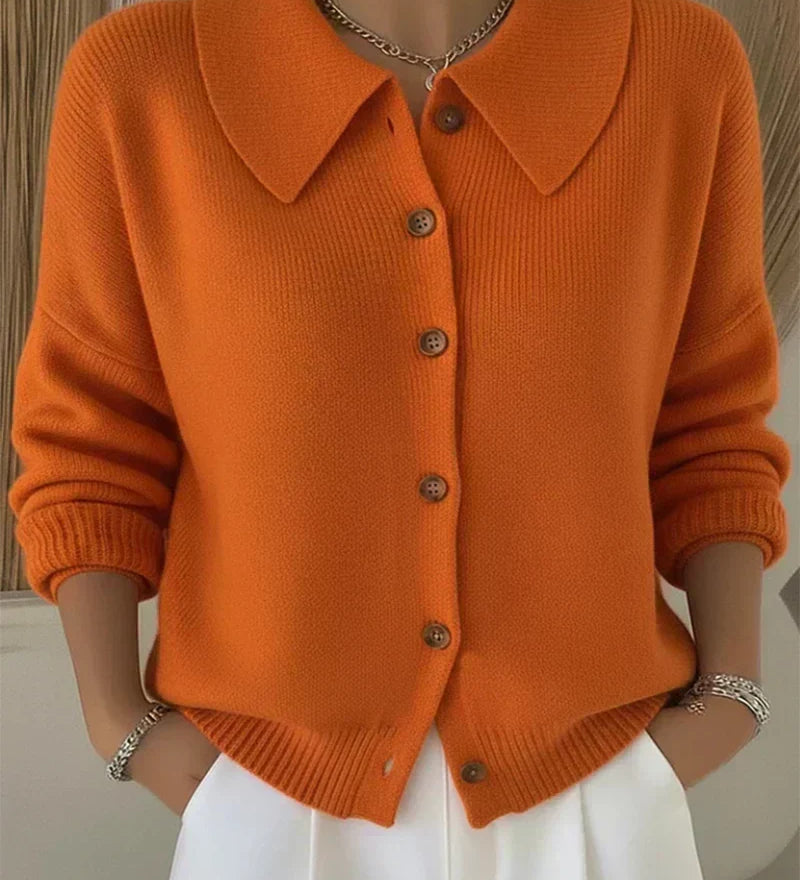 Velia | Cardigan con Collo a Camicia