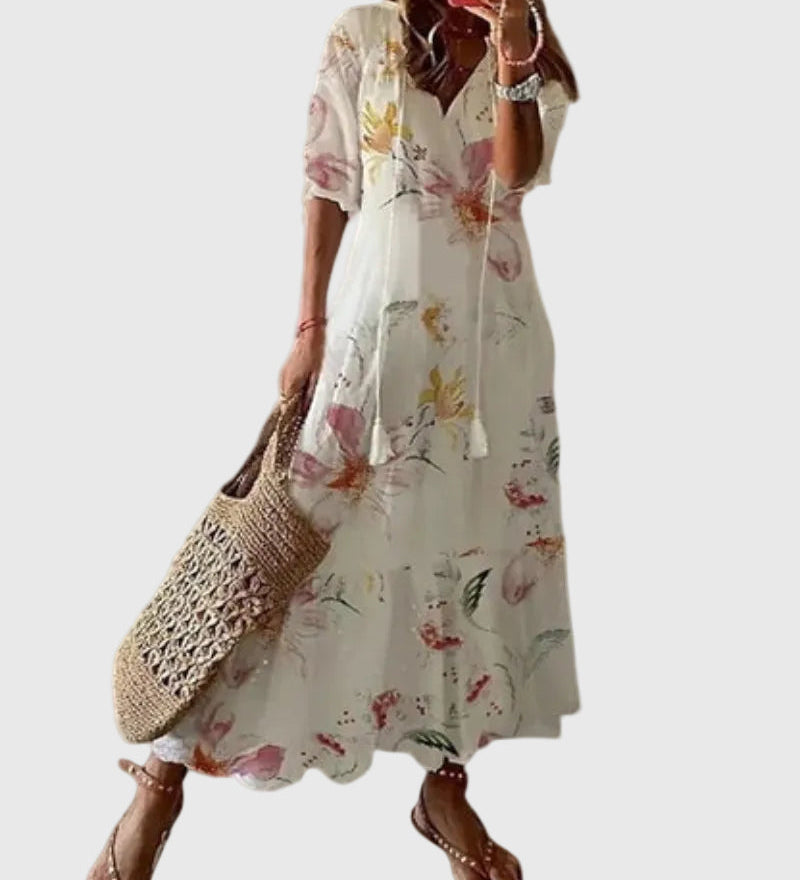 Amalia | Vintage Boho Maxi Abito Estivo