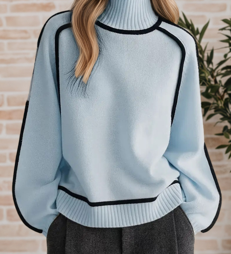 Donna | Elegante Maglione con Collo Alto