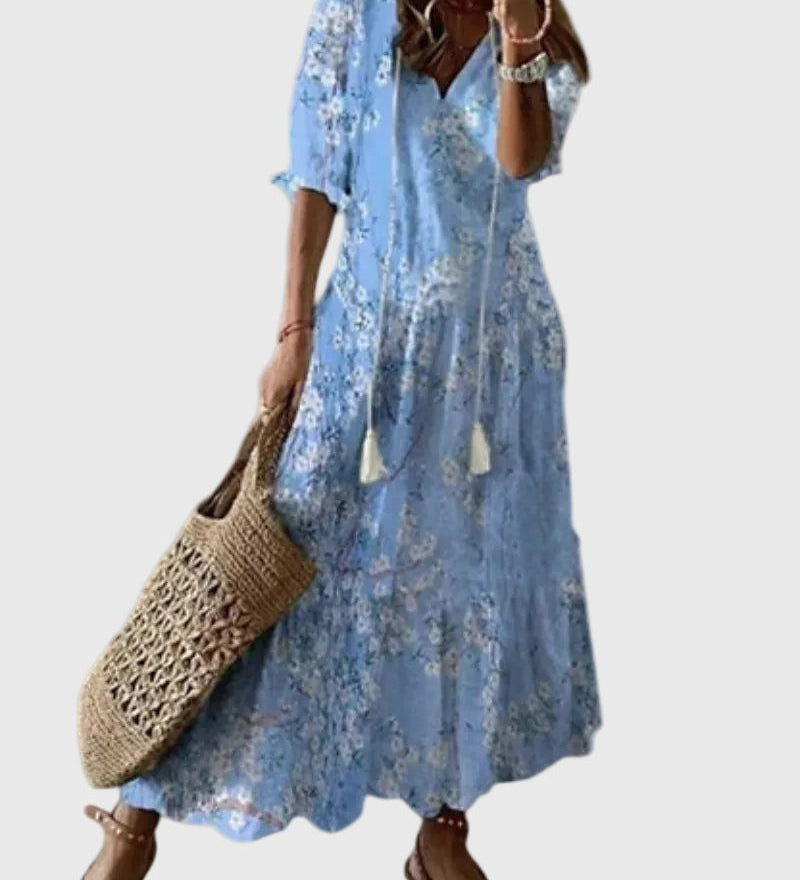 Amalia | Vintage Boho Maxi Abito Estivo