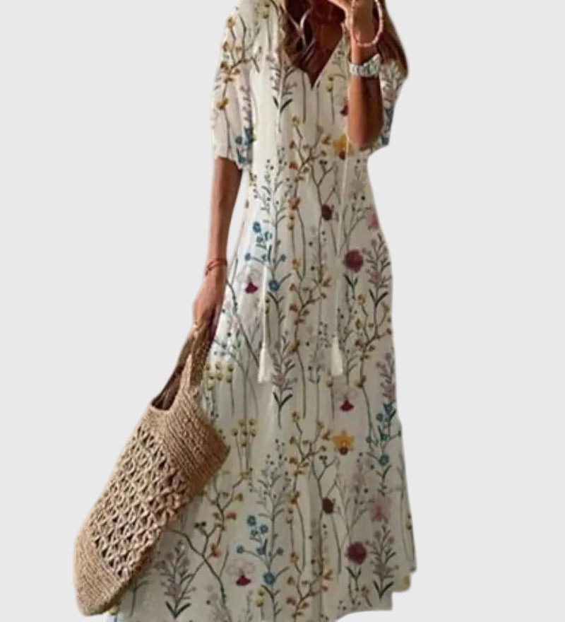 Amalia | Vintage Boho Maxi Abito Estivo