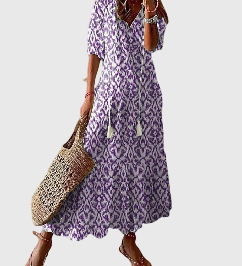 Amalia | Vintage Boho Maxi Abito Estivo