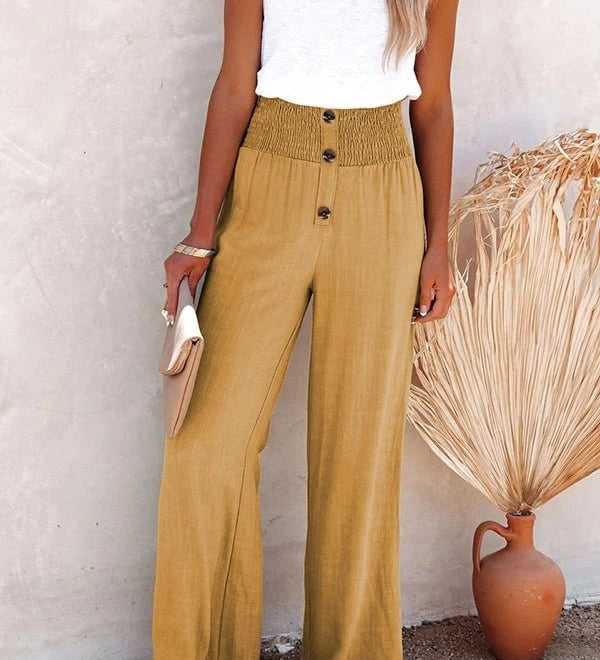 Riana - Pantaloni Relaxed a Vita Alta