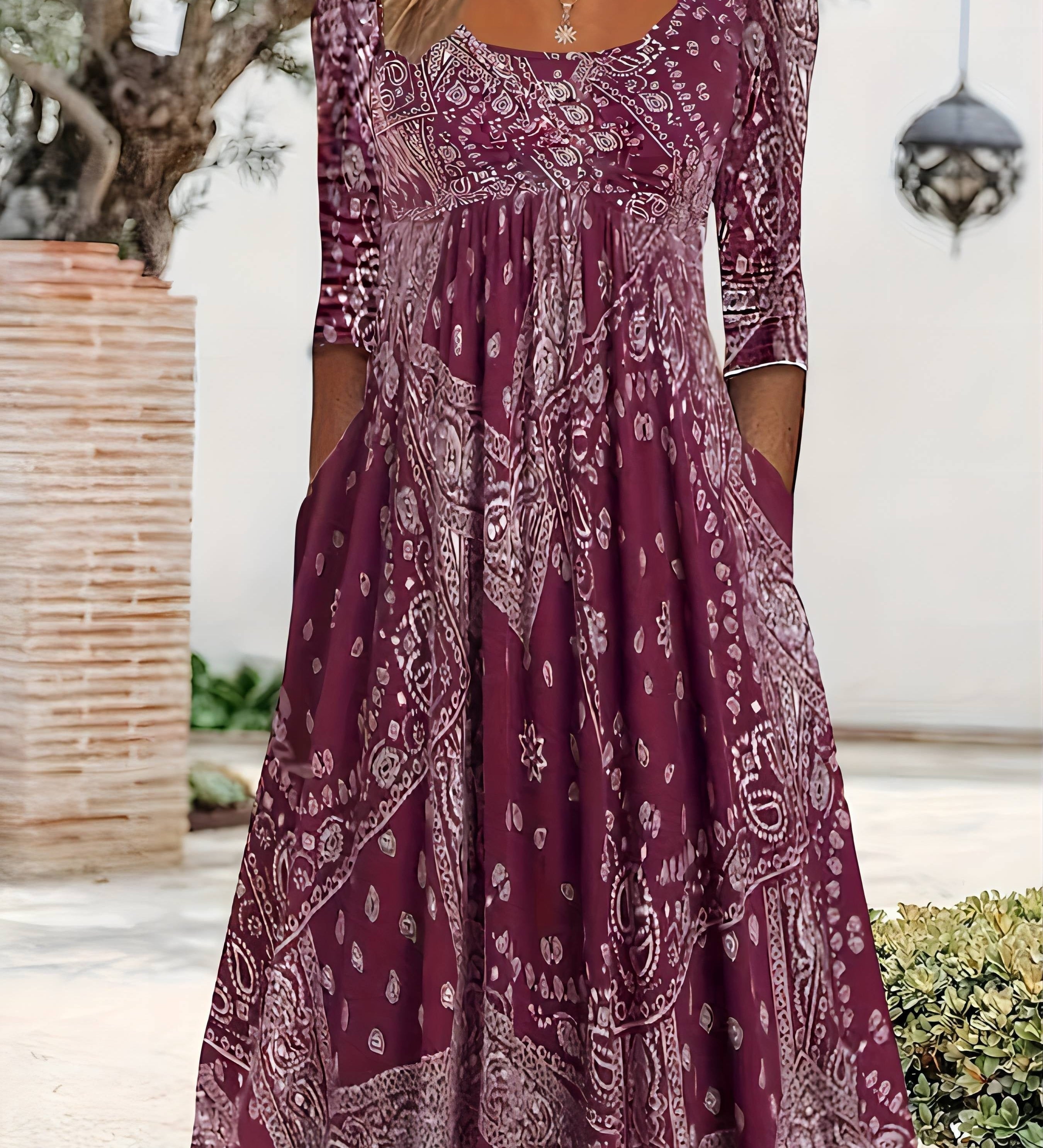 ELOWEN | ABITO MIDI CON MANICHE LUNGHE CASUAL