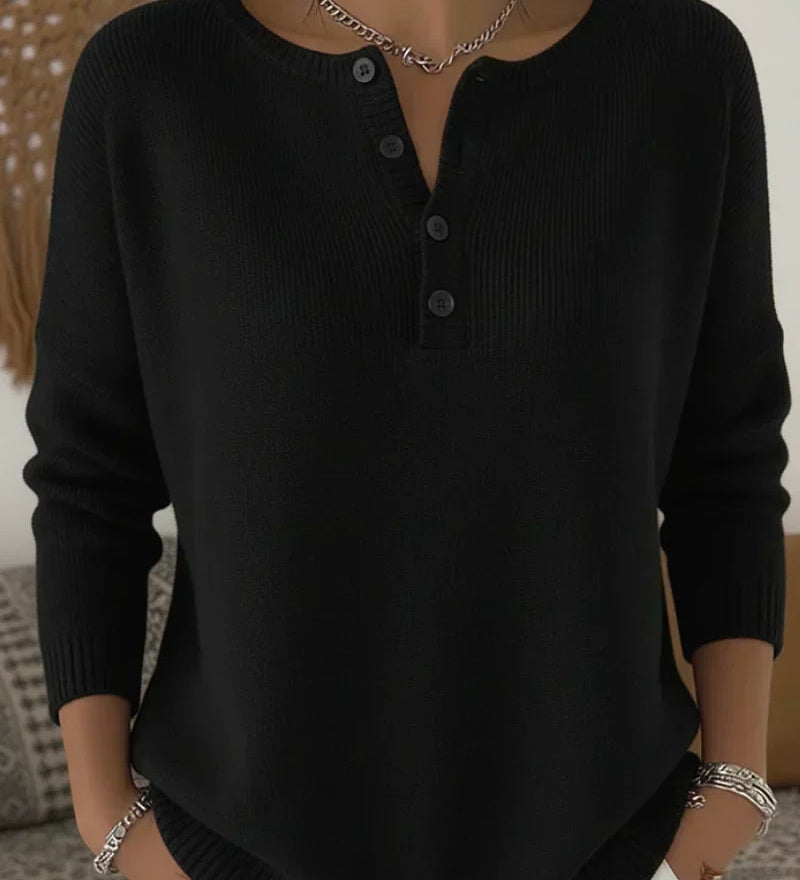Ernesta | Maglione in Maglia con Bottoni Henley
