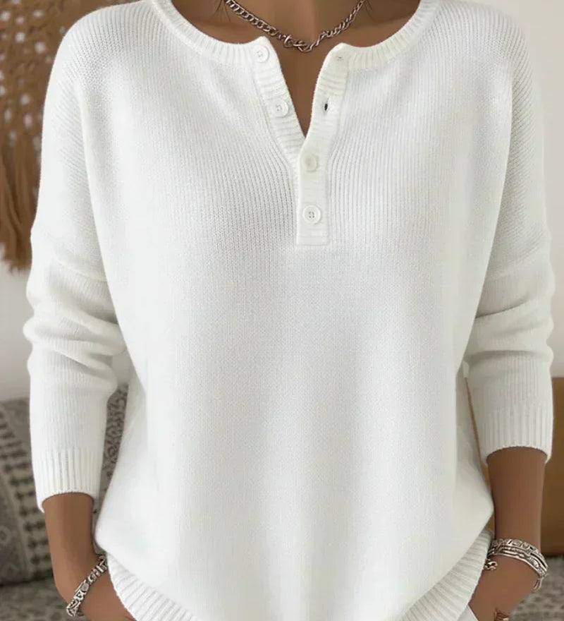 Ernesta | Maglione in Maglia con Bottoni Henley